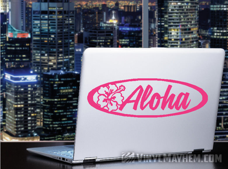 Flower script oval vinyl stickers online