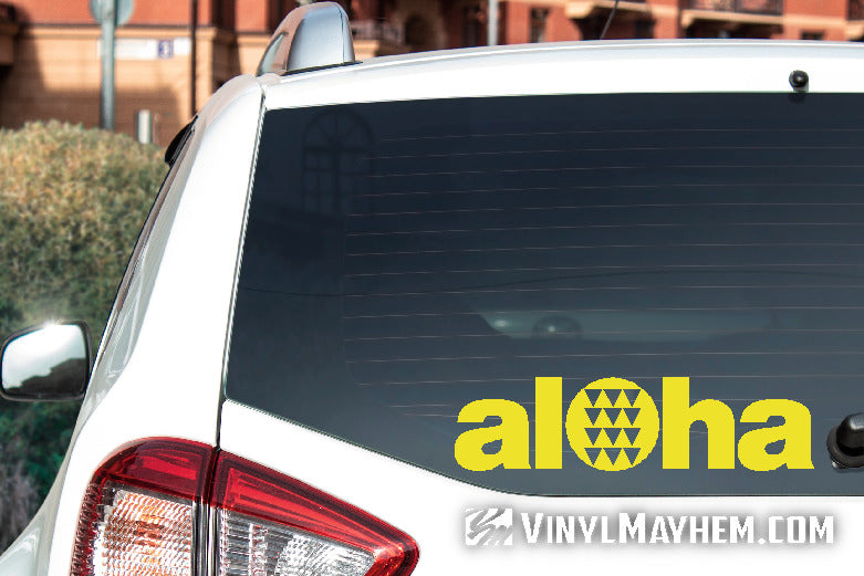 Aloha Maka Ihe Hawaiian tribal triangles vinyl sticker