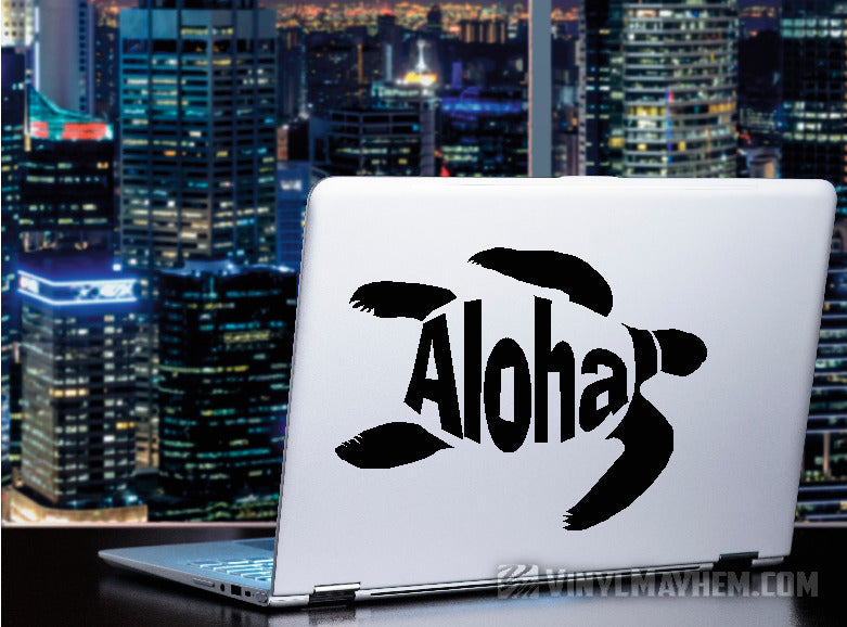 Aloha turtle Hawaiian vinyl sticker