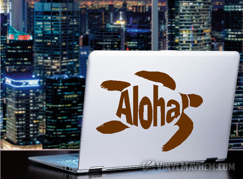 Aloha turtle Hawaiian vinyl sticker