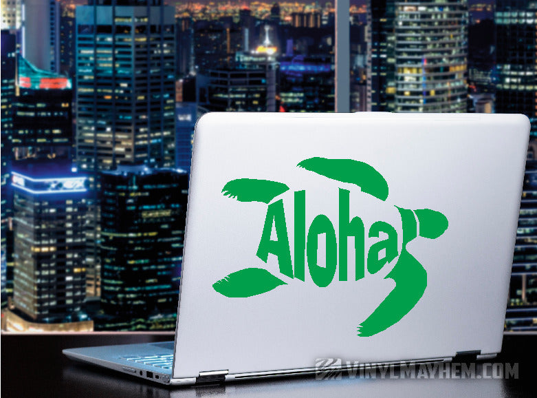 Aloha turtle Hawaiian vinyl sticker