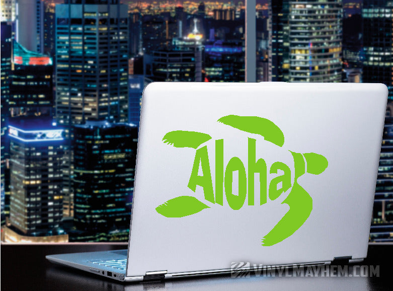 Aloha turtle Hawaiian vinyl sticker