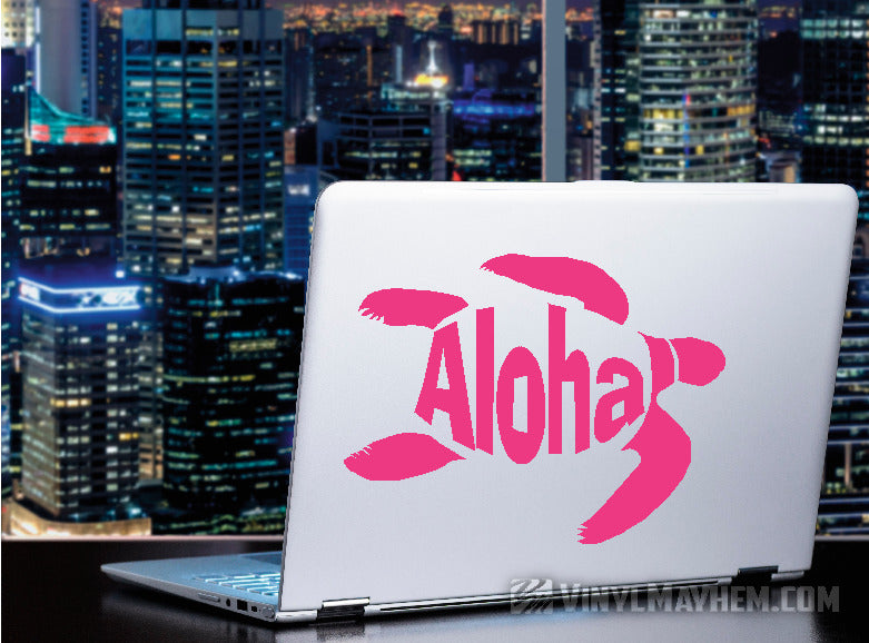 Aloha turtle Hawaiian vinyl sticker