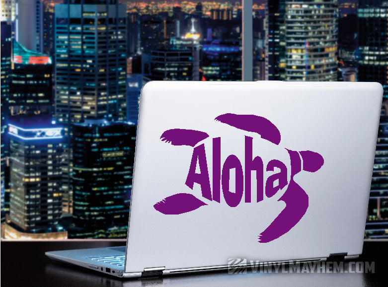 Aloha turtle Hawaiian vinyl sticker