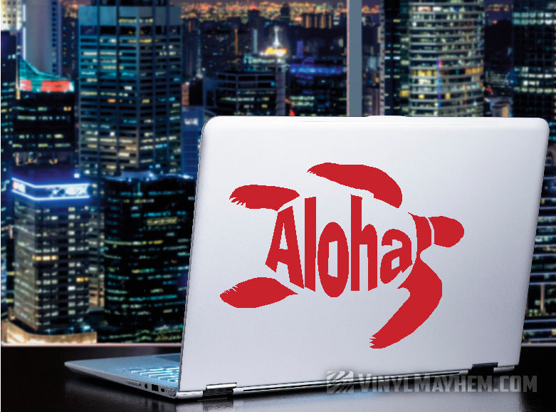Aloha turtle Hawaiian vinyl sticker