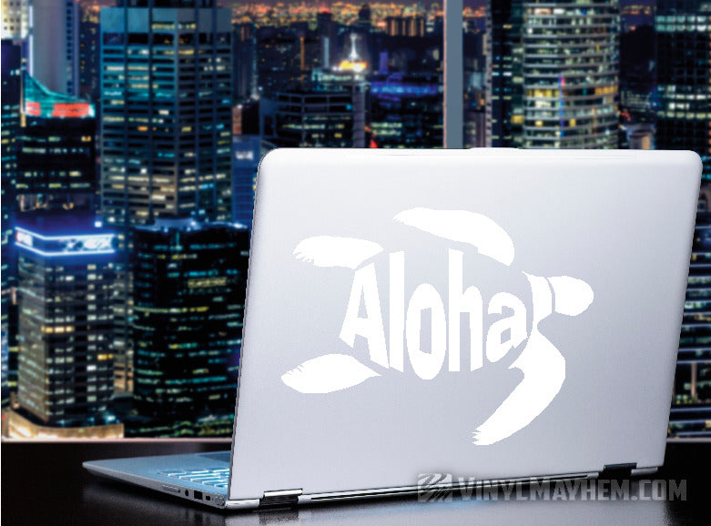 Aloha turtle Hawaiian vinyl sticker