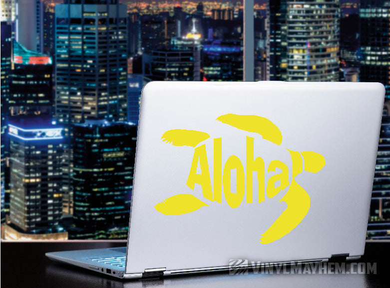 Aloha turtle Hawaiian vinyl sticker