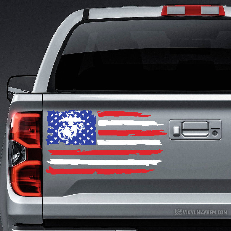 American Flag Red White Blue distressed EGA vinyl sticker - Vinyl Mayhem