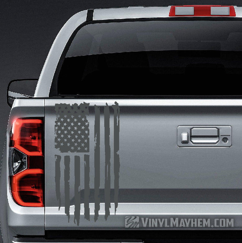 American Flag Distressed Truck Tailgate Patriotic Vinyl Sticker