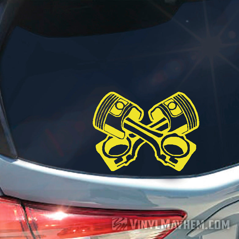 Pistons crossed vinyl sticker