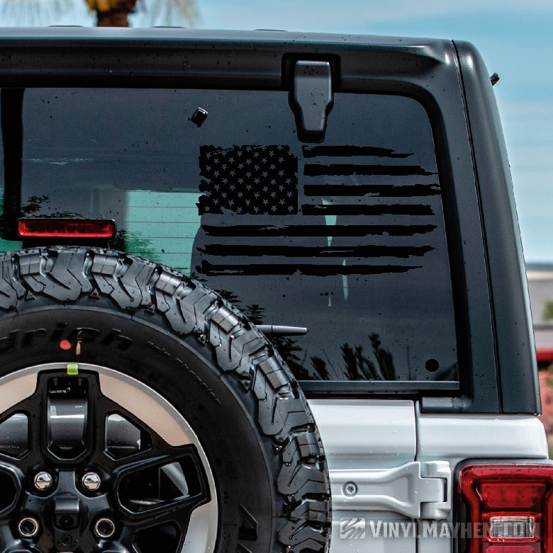 American Flag distressed vinyl sticker