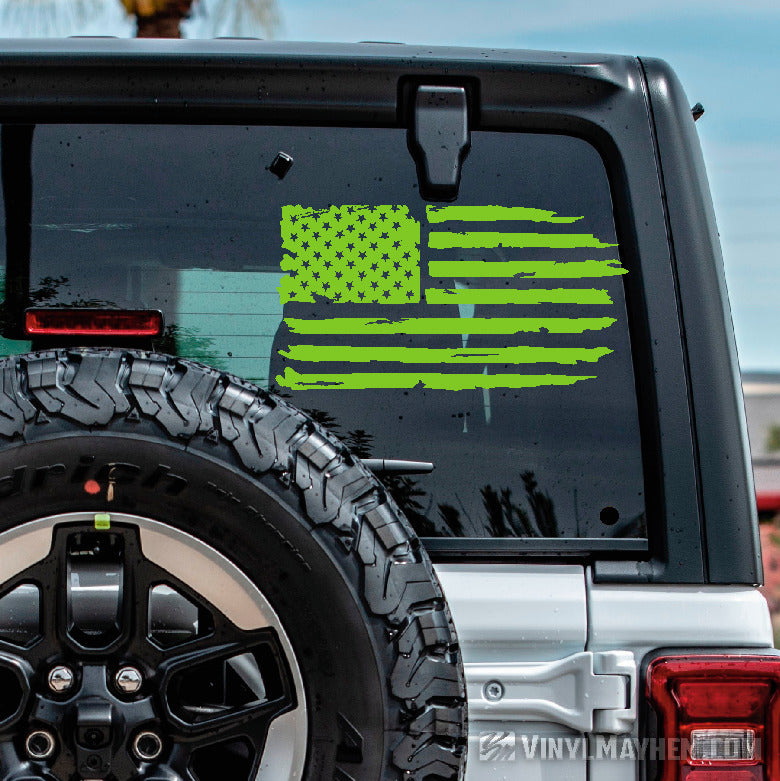 American Flag distressed vinyl sticker