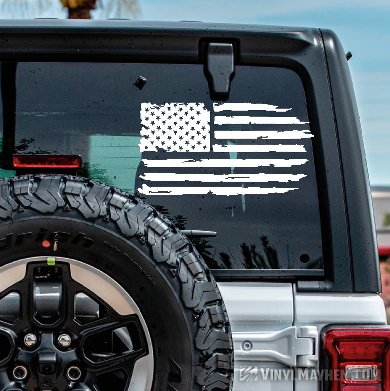 American Flag distressed vinyl sticker | Patriotic Car & Truck