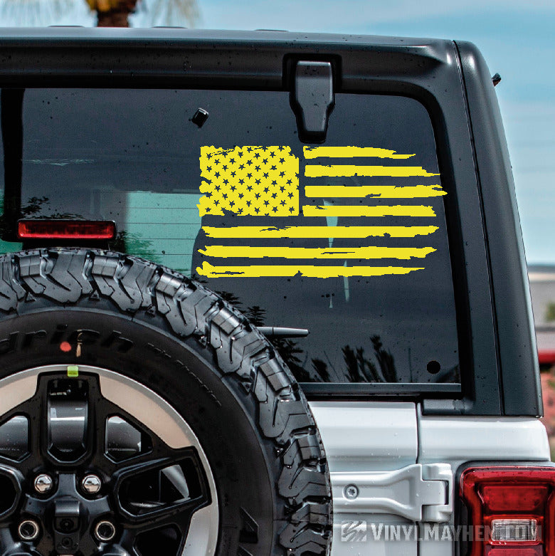 American Flag distressed vinyl sticker