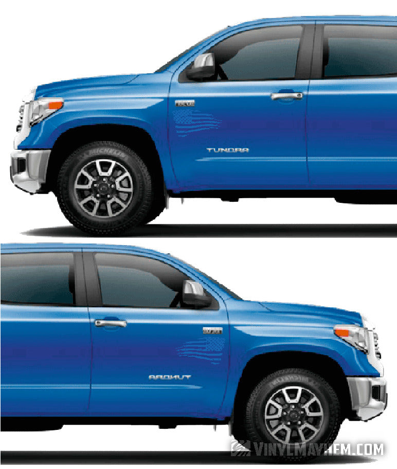 American Flag distressed waving directional set vinyl sticker