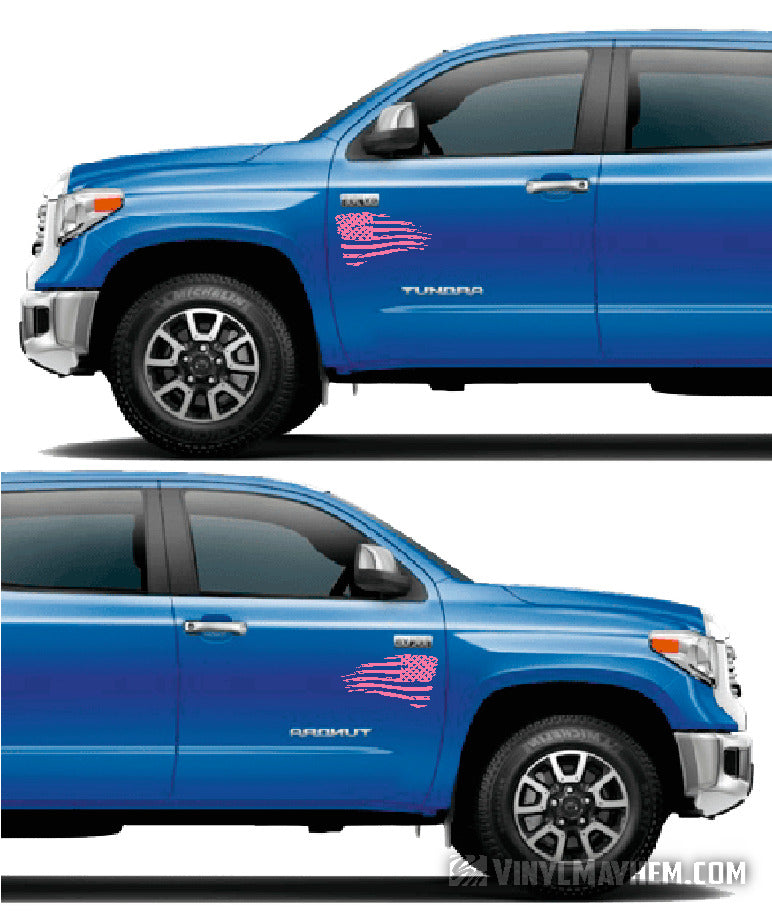 American Flag distressed waving directional set vinyl sticker