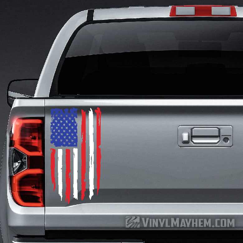 American Flag Red White Blue distressed vinyl sticker