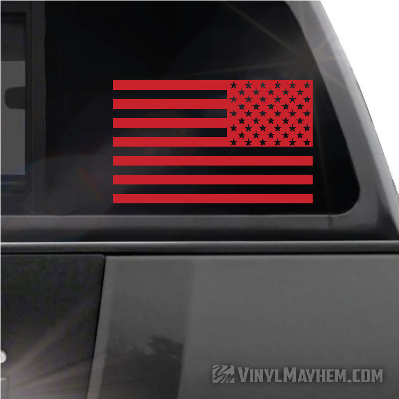 American Flag reversed vinyl sticker