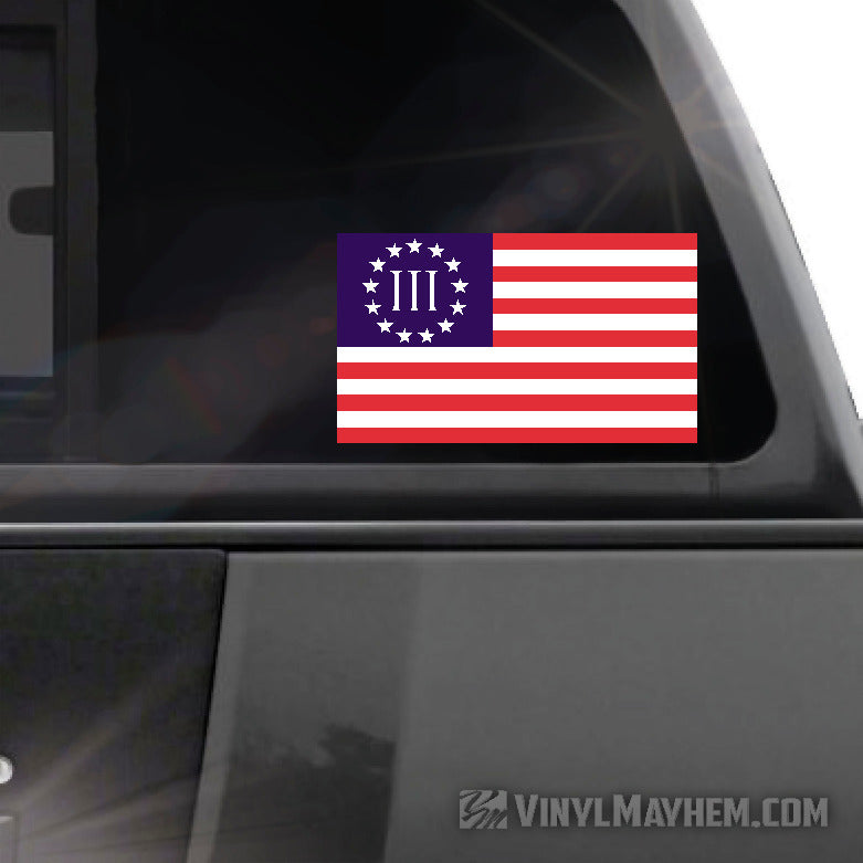 American Flag Three Percent sticker