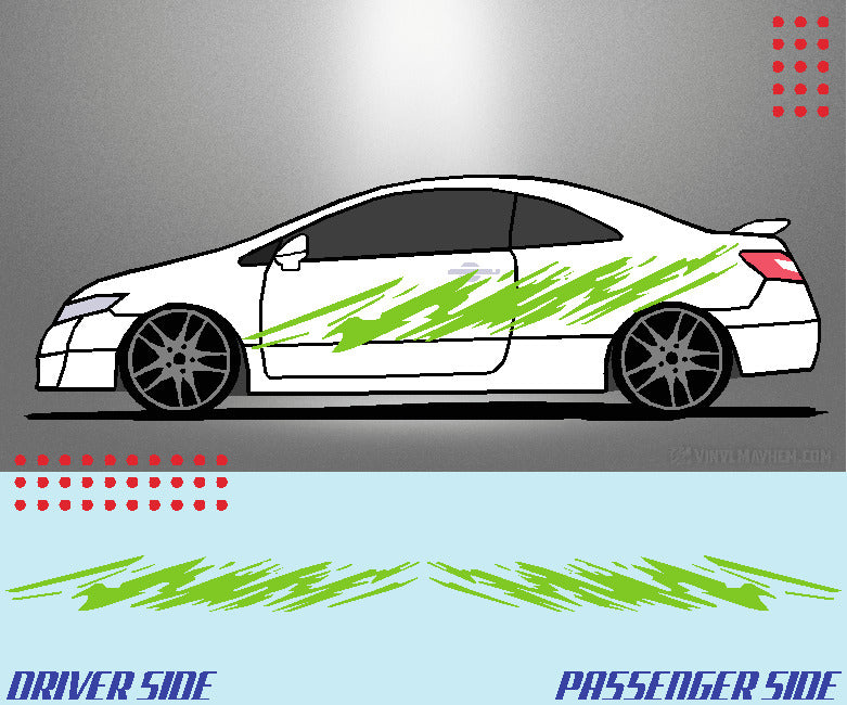 Angled Splatter vinyl graphic kit