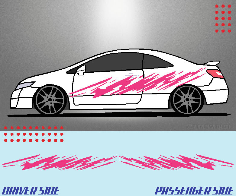 Angled Splatter vinyl graphic kit