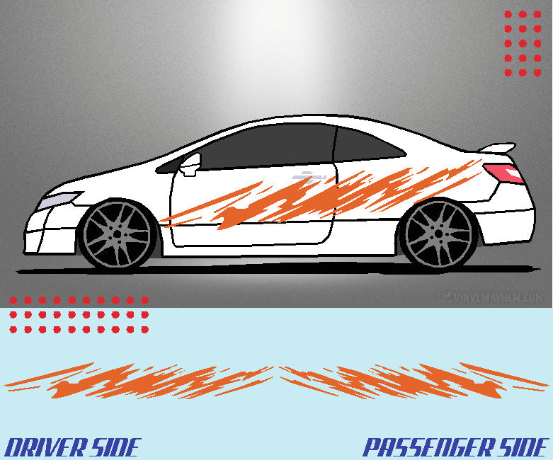 Angled Splatter vinyl graphic kit