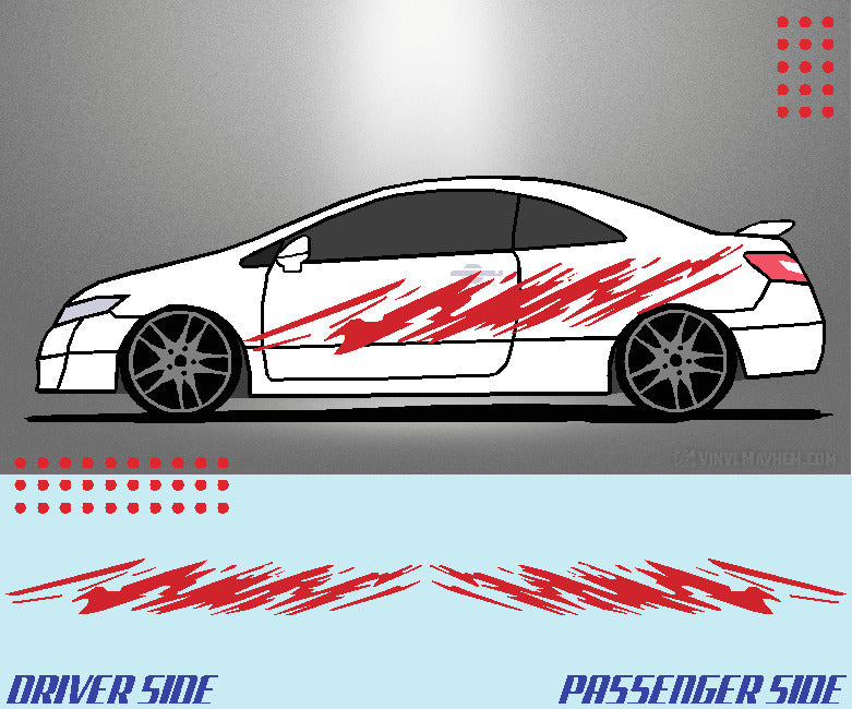 Angled Splatter vinyl graphic kit