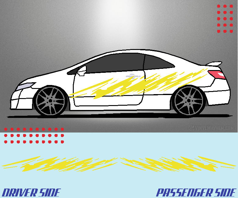 Angled Splatter vinyl graphic kit