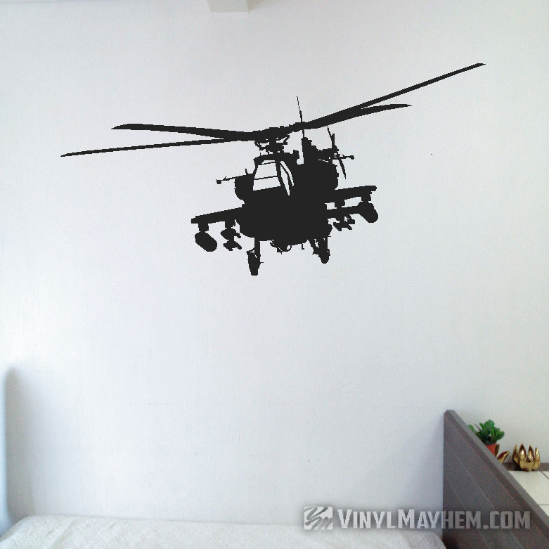 AH-64 Apache helicopter silhouette vinyl sticker