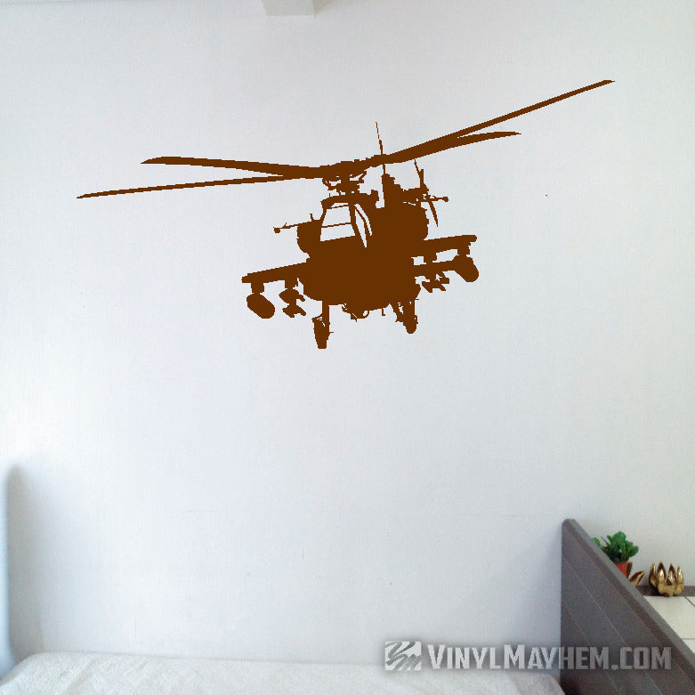 AH-64 Apache helicopter silhouette vinyl sticker