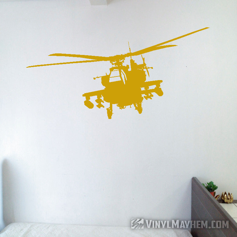 AH-64 Apache helicopter silhouette vinyl sticker