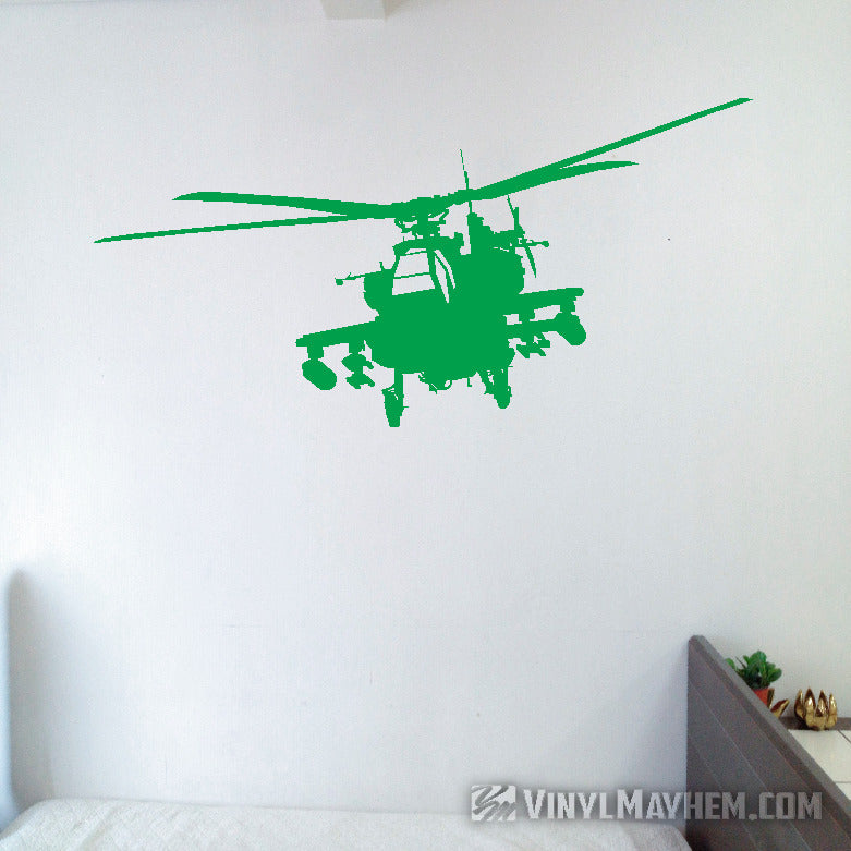 AH-64 Apache helicopter silhouette vinyl sticker