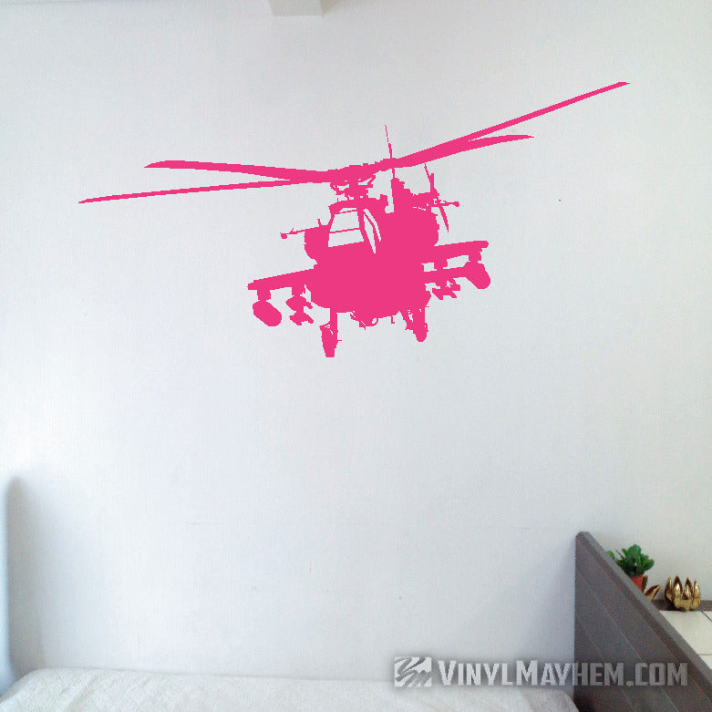 AH-64 Apache helicopter silhouette vinyl sticker