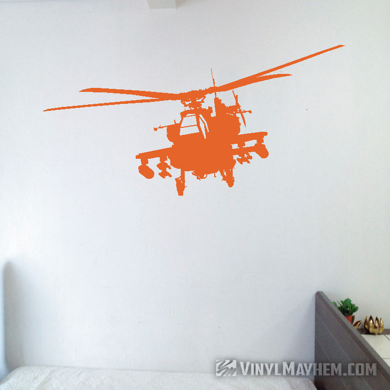 AH-64 Apache helicopter silhouette vinyl sticker