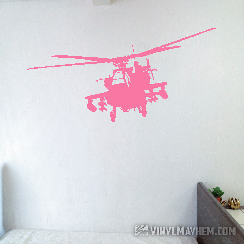 AH-64 Apache helicopter silhouette vinyl sticker
