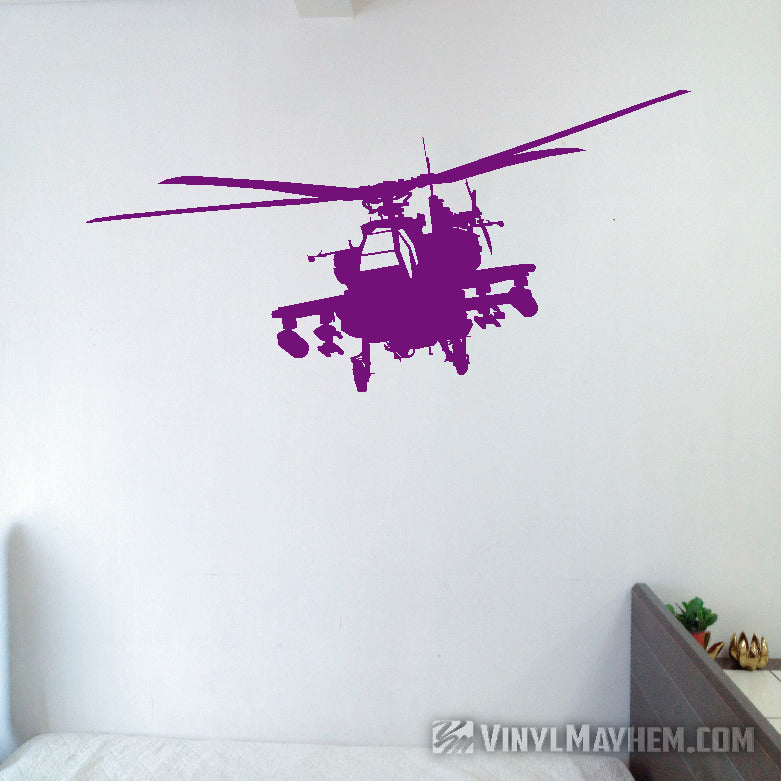 AH-64 Apache helicopter silhouette vinyl sticker