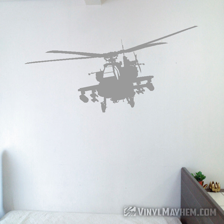 AH-64 Apache helicopter silhouette vinyl sticker