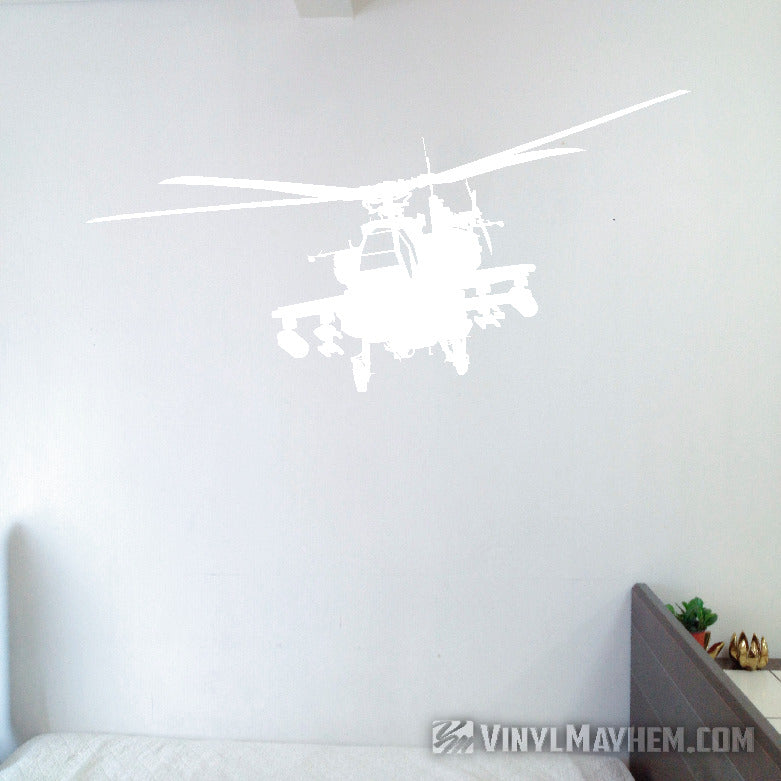 AH-64 Apache helicopter silhouette vinyl sticker