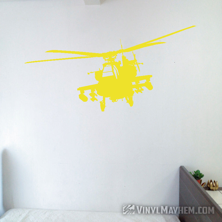 AH-64 Apache helicopter silhouette vinyl sticker