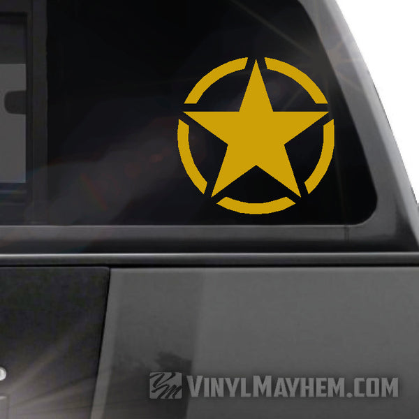 Star surrounded by a circle car stickers - TenStickers