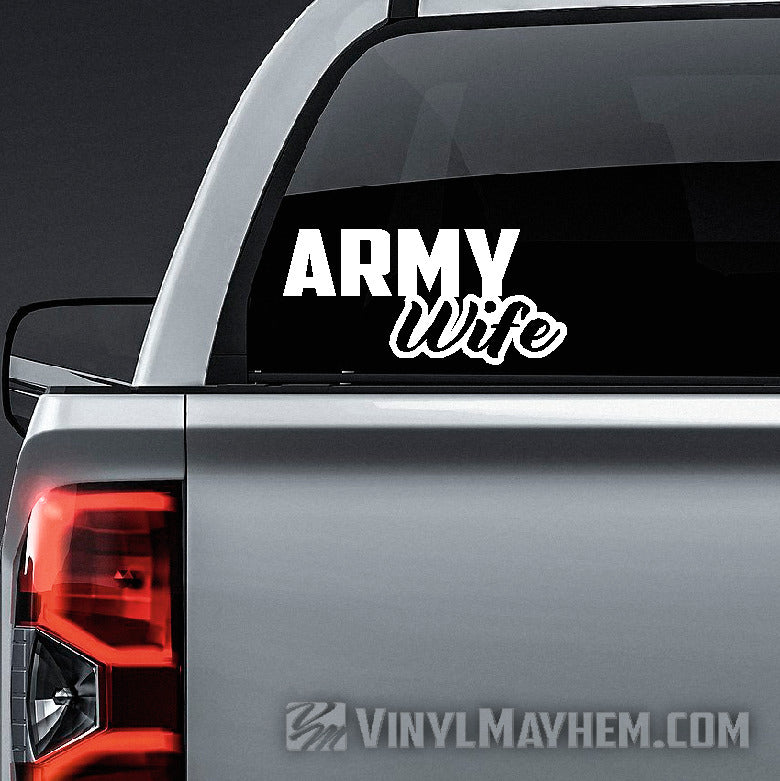 Army Wife vinyl sticker in hesperia