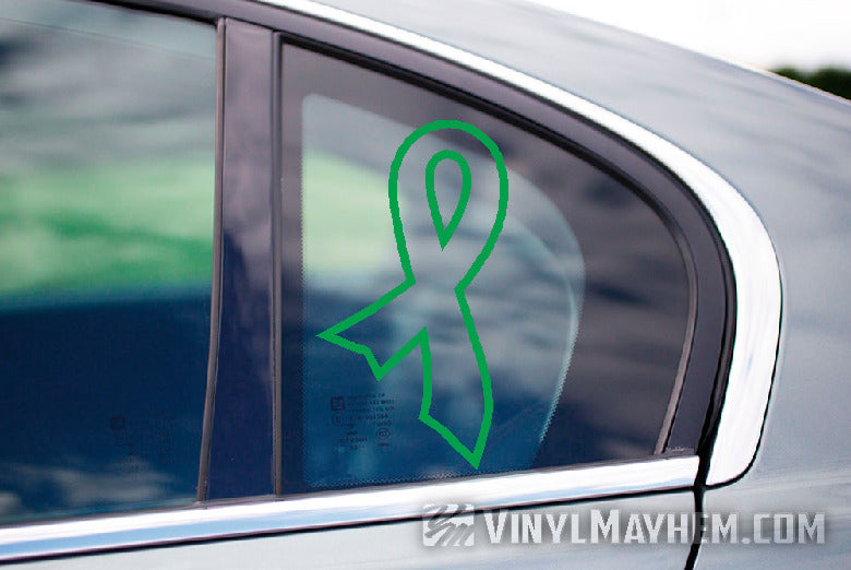  Pancreatic Cancer Ribbon, Purple, Printed Vinyl Decal