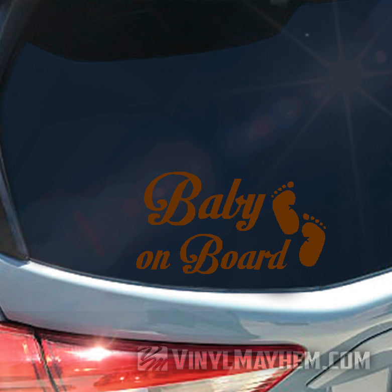 Baby on board car rear window sticker silhouette design Stock