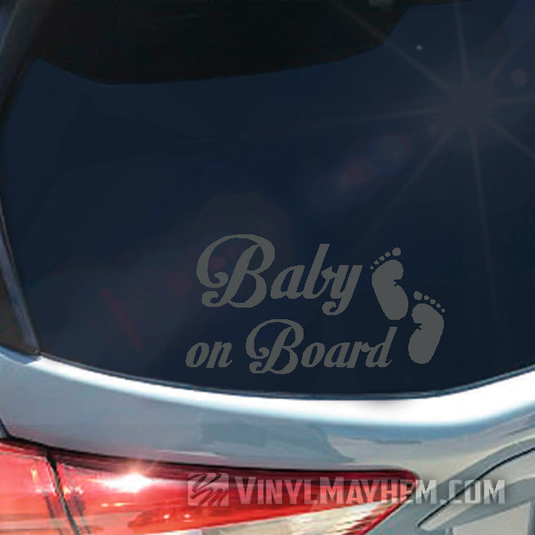 Baby on Board with footprints vinyl sticker