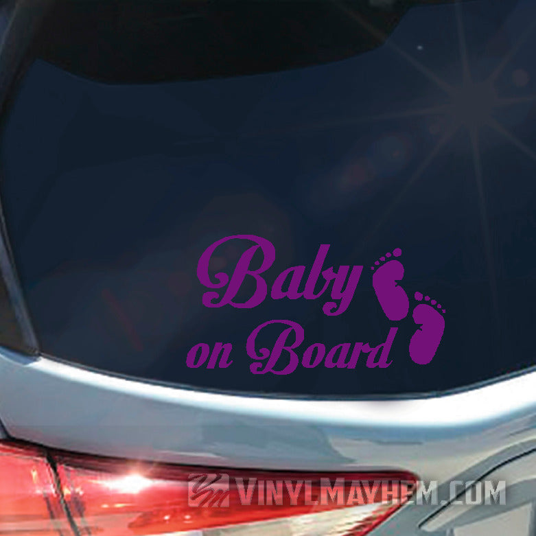 buy Baby on Board with footprints vinyl sticker