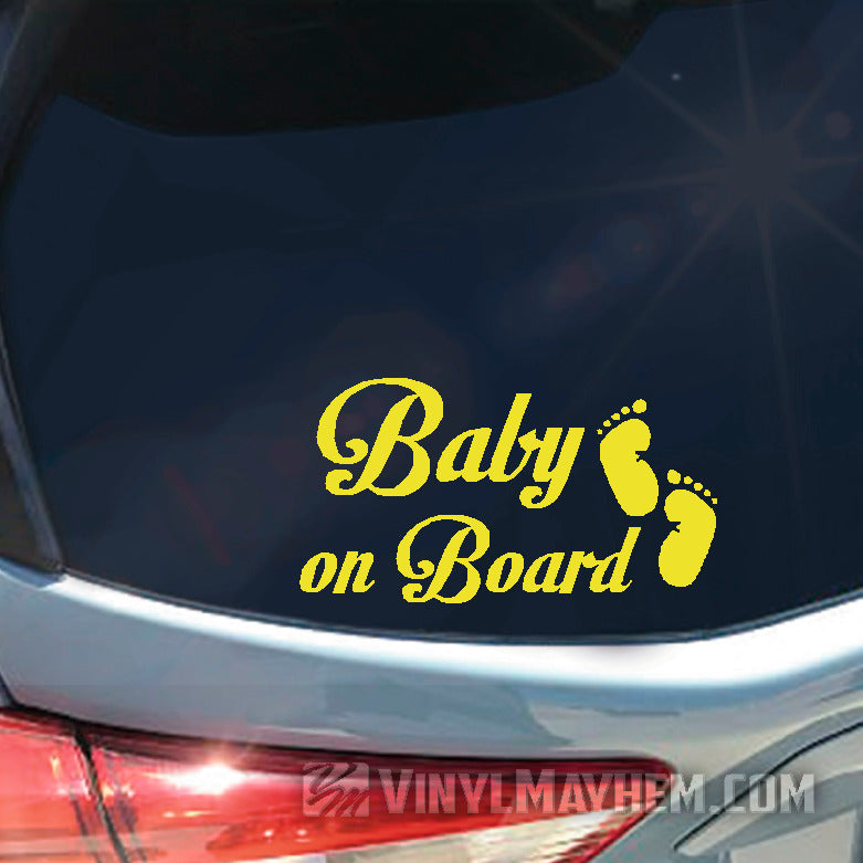 Sticker car Baby on board and baby feet - Wall Decals Cars Cars -  ambiance-sticker