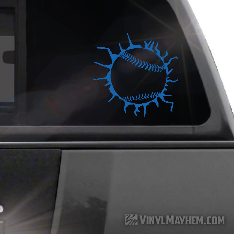 car Baseball with cracked glass vinyl sticker