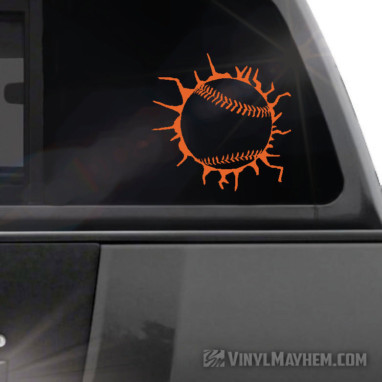 shop online Baseball with cracked glass vinyl stickers