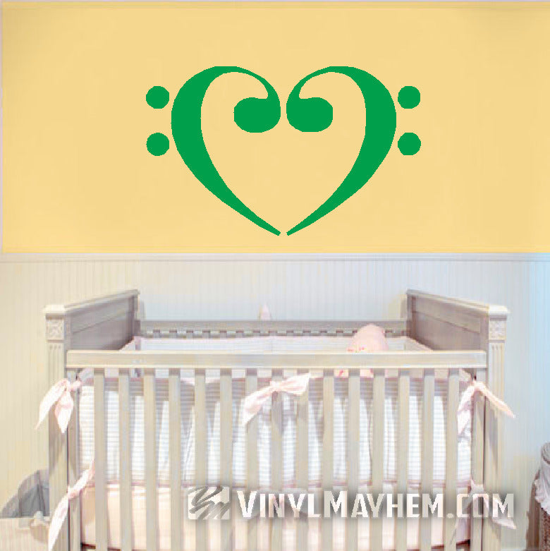 Shop Bass Clef Music Notes Heart vinyl stickers