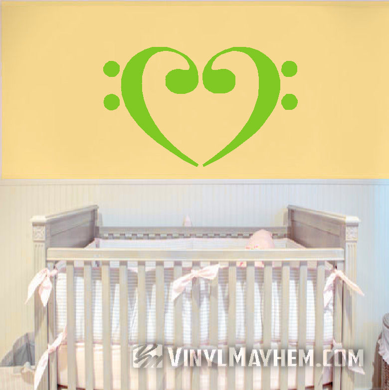 Shop Bass Clef Music Notes Heart vinyl sticker